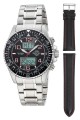 Funk Quarz Herren Super Power World Timer MTGA-10920-22M  SET mit Lederband