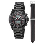 Funk Quarz Herren Super Power World Timer MTGA-10921-22M SET mit Lederband